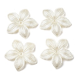 Flower ABS Imitation Pearl Beads, Flower, 40x42x5mm, Hole: 2mm