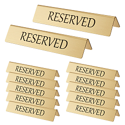 Золотой 12 шт. 201 таблички для зарезервированных столиков из нержавеющей стали, знаки палатки, для ресторана, бар, золотые, 38x150x32 мм