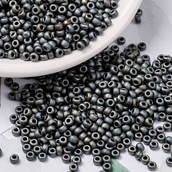 (RR2002) Matte Metallic Silver Gray MIYUKI Round Rocailles Beads, Japanese Seed Beads, 8/0, (RR2002) Matte Metallic Silver Gray, 8/0, 3mm, Hole: 1mm, about 2111~2277pcs/50g