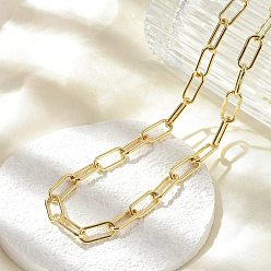 Настоящее золото 18K Колье из медной скрепки, долговечный, стойки покрытие, без свинца и без кадмия, реальный 18 k позолоченный, 17.72 дюйм (45 см)