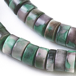 Medium Sea Green Natural Ocean White Jade Beads Strands, Dyed, Column, Medium Sea Green, 4.5~5x2~2.5mm, Hole: 0.6mm, about 171pcs/strand, 15.35 inch~15.55 inch(39~39.5cm)