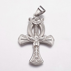 Нержавеющая Сталь Цвет Устойчивые к потускнению 304 большие подвески из нержавеющей стали, крестик, цвет нержавеющей стали, 55x36x4 мм, отверстие : 7x9 мм