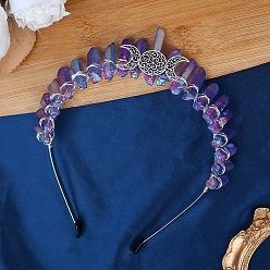 Платина Гальванизированные кварцевые хрустальные обручи для волос, аксессуары для волос для женщин и девочек, платина, 180x150x30 мм