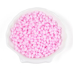Бледно-Розовый Непрозрачные цвета блестящие стеклянные бусины, круглое отверстие, овальные, розовый жемчуг, 6.5~7x4~4.5 мм, отверстие : 0.9~1 мм, Около 2645 шт / фунт