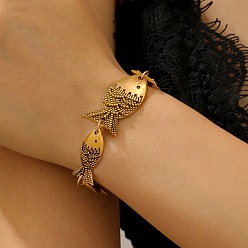 Античное Золото Браслеты-цепочки из сплава для женщин, рыба, античное золото , 7-1/8 дюйм (18.1 см)