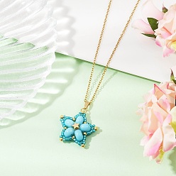 Темно-Голубой Ожерелья в форме звезды из стеклянного бисера ручной работы и синтетических бусин императорской яшмы, окрашенных в черный цвет, для женщин, золотые, глубокое синее небо, 17.80 дюйм (45.2 см)