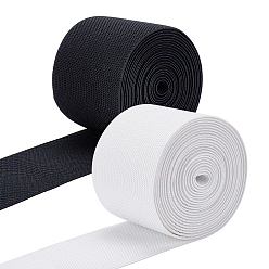 Mixed Color Latex Flat Elastic Rubber Band, Webbing Garment Sewing Accessories, Mixed Color, 76~80mm, 2 colors, 5meters/color, 10meters/set