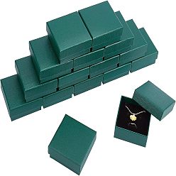 Темно-серый Картонная коробка, крышка с защелкой, с губчатым ковриком, коробка ювелирных изделий, квадратный, темно-серый, 7.3x7.3x3.2 см