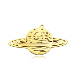 Золотой 201 подвески из нержавеющей стали, лазерная резка, вакуумное покрытие pvd, планета, золотые, 22x43x1 мм, отверстие : 1.6 мм
