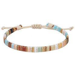 Разноцветный Регулируемые браслеты в стиле бохо из хлопка и льна, плетеные для дружбы, красочный