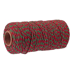 Grün Zweifarbige Baumwollfäden, Makramee-Schnur, dekorative Schnurfäden, für DIY, Geschenkverpackung und Schmuckherstellung, grün, 2 mm, ca. 109.36 Yards (100 m)/Rolle