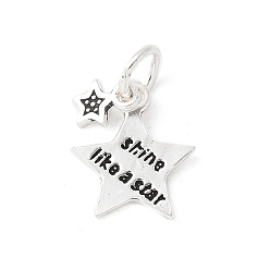 Серебро S925 кулон из стерлингового серебра, с эмалью, серебряные, 9x6.5x1.4 мм