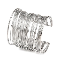 Нержавеющая Сталь Цвет Весна 304 открытые браслеты из нержавеющей стали для женщин, без кадмия, без никеля и без свинца, цвет нержавеющей стали, 2-3/8 дюйм (6.1 см), внутренний диаметр: 2-3/8 дюйм (5.9 см)