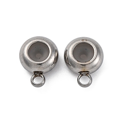 Нержавеющая Сталь Цвет 201 дуги из нержавеющей стали, с силиконовым уплотнительным кольцом, плоско-круглые, цвет нержавеющей стали, 10.5x8x4 мм, отверстие : 1.2/2 мм
