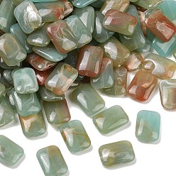 Темный Морско-зеленый Непрозрачные акриловые бусины, имитация драгоценных камней, прямоугольные, два тона, темно-зеленый, 19.5~20x14x6 мм, отверстие : 1.4 мм, Около 400~405 шт / 500 г