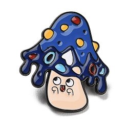 Синий Грибные эмалевые булавки, булавки для лацканов из сплава для одежды рюкзака, чёрные, синие, 30x27 мм