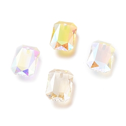 (52) Непрозрачная лаванда Стеклянные стразы подвески, граненые, прямоугольные, разноцветные, 9x6x3 мм, отверстие : 1 мм