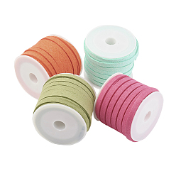 (52) Непрозрачная лаванда Шнуры из искусственной замши, искусственная замшевая кружева, разноцветные, 5x1.5 мм, около 5.46 ярдов (5 м) / рулон, 4 рулонов / набор