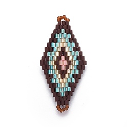 Разноцветный Японский бисер miyuki & toho ручной работы ссылки, Ткацкий станок, ромб, красочный, 43~44.1x19.4~20.2x1.6~1.8 мм, отверстие : 1.6~1.8 мм