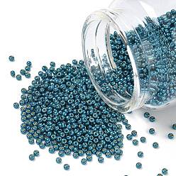 (RR5115) Duracoat Galvanized Poseidon Blue Миюки круглые бусины рокайль, японский бисер, 11/0, (rr5115) оцинкованный Duracoat Poseidon синий, 11/0, 2x1.3 мм, отверстие : 0.8 мм, Около 50000 шт / фунт