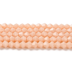 Фора Непрозрачный сплошной цвет имитация нефрита стеклянные бусины пряди, граненые, двухконусные, оранжевые, 4x4 мм, отверстие : 0.8 мм, около 80~85 шт / нитка, 30~32 см