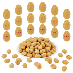 Светло-хаки 210шт. 3 стили миниатюрных украшений из смолы в виде картофеля, аксессуары для домашнего кукольного домика с микро-ландшафтом, притворяясь опорными украшениями, светлый хаки, 22.5x16x13.5~14 мм, 70 шт / стиль