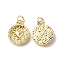 Настоящее золото 18K Латунные подвески, без кадмия и без свинца, , прямоугольник с подвеской в виде сердца, реальный 18 k позолоченный, 17x13x3 мм, Кольцо: 5x0.5 mm, отверстие : 3.3 мм