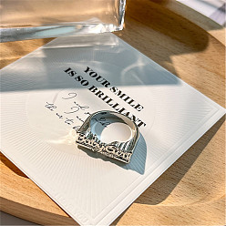 Платина Слово цинковый сплав кольца для пальцев, платина, внутренний диаметр: 17 мм