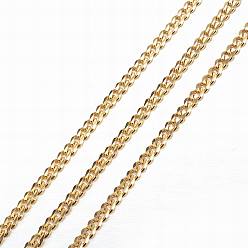 Golden Ion Plating(IP) 304 Stainless Steel Chain, Curb Chains, Unwelded, with Spool, Golden, 4x3x0.8mm, about 65.61 Feet(20m)/roll
