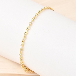 Настоящее золото 18K Латунные браслеты-цепочки с символом бесконечности для женщин, долгоиграющий, гальваническое покрытие стеллажа, без свинца и без кадмия, реальный 18 k позолоченный, 7.13 дюйм (18.1 см)