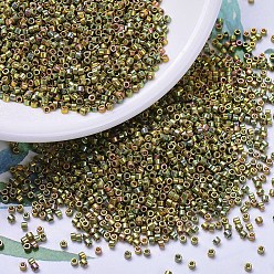 (DB0508) Зеленый 24k Золотой Ирис Бусины miyuki delica, цилиндр, японский бисер, 11/0, (дБ 0508) 24 кт зеленого золота ириса, 1.3x1.6 мм, Отверстие: 0.8 мм, о 2000 шт / бутылка, 10 г / бутылка