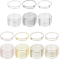 Gemischte Farbe Eisenherstellung Armreif, erweiterbare Armreifen, Gemischte Farbe, 2-1/2 Zoll (6.3 cm), 6 Stk. je Farbe, 7 Farben, 42 Stück / Set