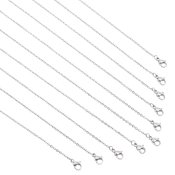 Stainless Steel Color 304 Stainless Steel Cable Chain Necklace, with Lobster Claw Clasps, Stainless Steel Color, 15.9 inch(40.5cm), 1.6mm, 20pcs/box