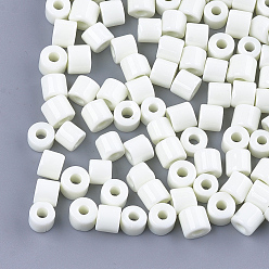 Нектар Матовое стекло стеклярус, круглое отверстие, нектар, 7~7.5x6~6.5 мм, отверстия: 2.5 мм, около 800 шт / мешок