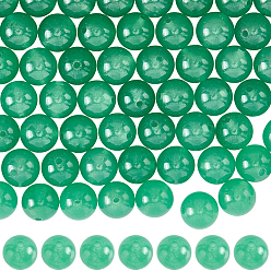 Средний Морско-зеленый 96 шт. бусин из натурального окрашенного малайзийского нефрита, имитация зеленый авантюрин, круглые, средний морской зеленый, 8 мм, отверстие : 1.0 мм