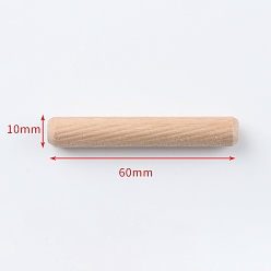 Античный Белый Деревянные рифленые штифты Schima, старинный белый, 60x10 мм