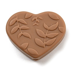 Верблюжий Силиконовые фокусные шарики, сердце, верблюжие, 21x25x8.5 мм, отверстие : 2 мм