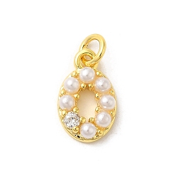 Oval Настоящие позолоченные подвески из латуни с микропаве из кубического циркония, долговечный, без свинца и без кадмия, овальные амулеты, 18 мм, отверстие : 11.5x7x3 мм