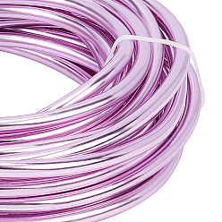 Ярко-Розовый Круглый анодированный алюминиевый провод, для изготовления ювелирных изделий, ярко-розовый, 3 датчик, 6.0 мм, около 22.96 футов (7 м) / 500 г