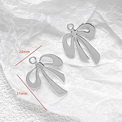 Bowknot Платинового сплава подвески, бантом, 24x31 мм