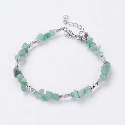 Зеленый Авантюрин Модные натуральные зеленые авентурины из бисера, с железными шариками и латуни омаров коготь застежками, 8-7/8 дюйм (225 мм)