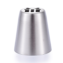 Stainless Steel Color Non-Tarnish Gift Stainless Steel Russian Piping Tips, Cake Decorating Tips, for Cupcake Cookies Birthday Party, Stainless Steel Color, 40.5x37mm, Inner Diameter: 35mm