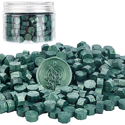 Teal Sealing Wax Particles, for Retro Seal Stamp, Octagon, Teal, 9mm, 300pcs
