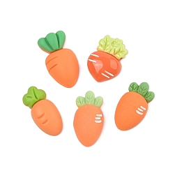 Carrot Непрозрачные кабошоны из смолы, разноцветные, морковь, 22.5~27x12~15.5x6.5~7.5 мм