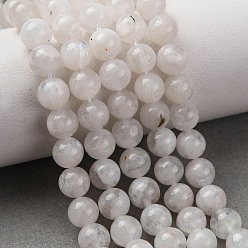 Rainbow Moonstone Бусины из натурального радужного лунного камня, гладкий круглый, 6 мм, отверстие : 0.8 мм, около 71 шт / нитка, 15.55'' (39.5 см)