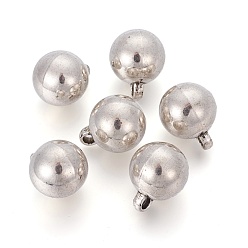 Antique Silver CCB Plastic Pendants, Round, Antique Silver, 22~22.5x18x18mm, Hole: 3mm