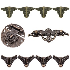 Античная Бронза 10 stes 4 стили коробки угловые протекторы, с железными винтами, для мебели украшения шкатулки, античная бронза, 10 стей, 4 стили
