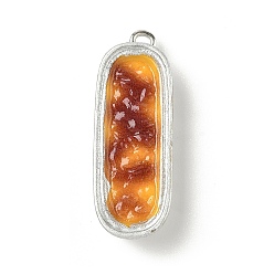 Оранжевый Непрозрачные подвески смолы, с железной платиной петлей, имитация еды, австралийский лобстер, оранжевые, 31x11x5 мм, отверстие : 2 мм