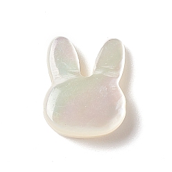 Белые Ракушки Натуральные белые бусины из ракушек, морские стеклянные бусы, горизонтальное отверстие, кролик, 10.5x12x3 мм, отверстие : 0.8 мм