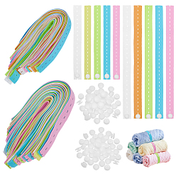 (52) Непрозрачная лаванда 100 шт. 2 стили полиэстеровый эластичный сворачивающийся ремень для хранения, органайзер для одежды с пластиковой застежкой, разноцветные, 245~330x19~19.5x0.7~.8мм